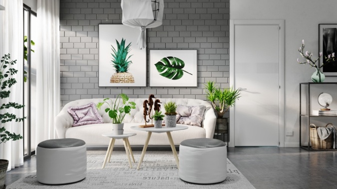How to Photograph Your Interiors like a Pro by Fashion Du Jour LDN. Pineapple wall art, grey, coffee tables, cactuses