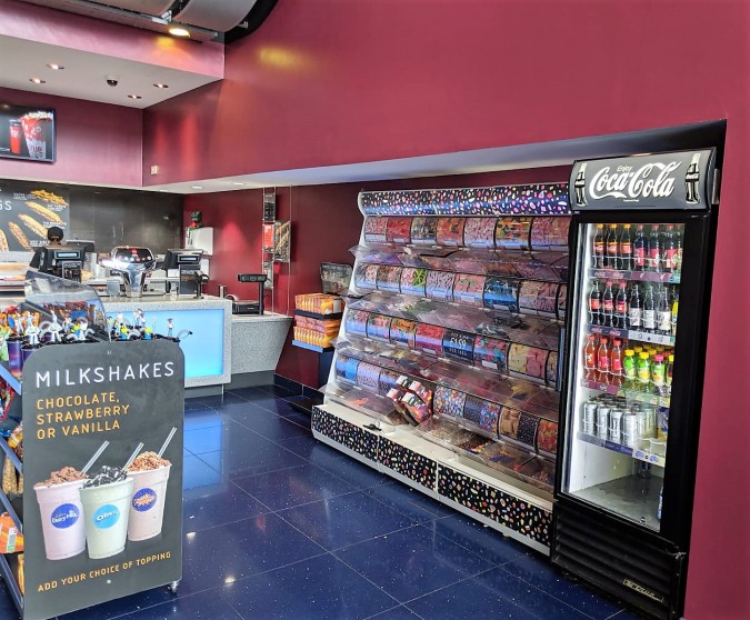 A Perfect Vue! Our Trip To Vue Cinema, Altrincham by Fashion Du Jour LDN. Cinema foyer, pick n mix stand, snacks